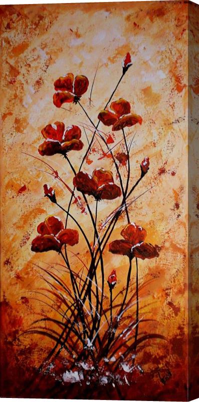 Edit Voros Rust Poppies Stretched Canvas Painting / Canvas Art