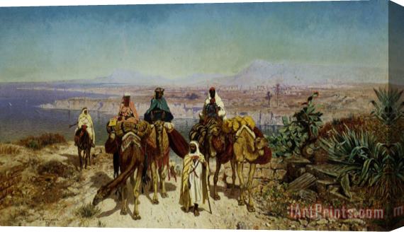 Edmund Berninger An Arab Caravan Stretched Canvas Print / Canvas Art