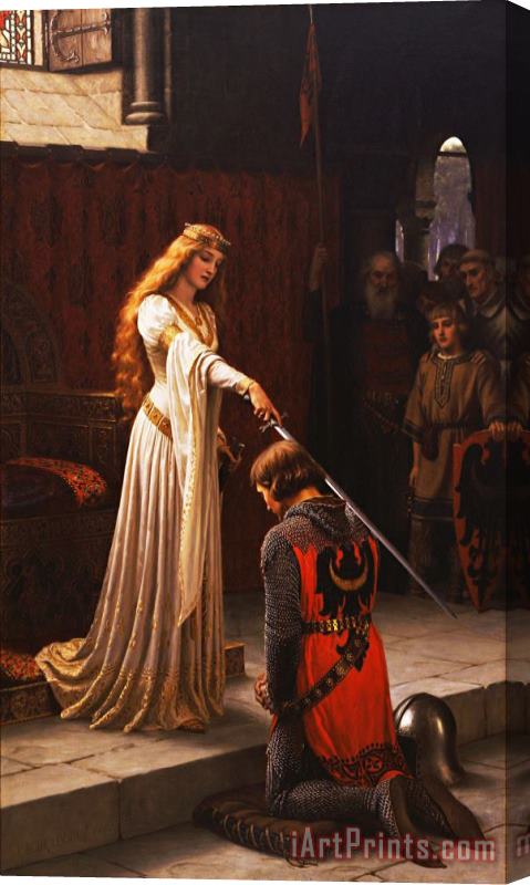 Edmund Blair Leighton The Accolade Stretched Canvas Painting / Canvas Art