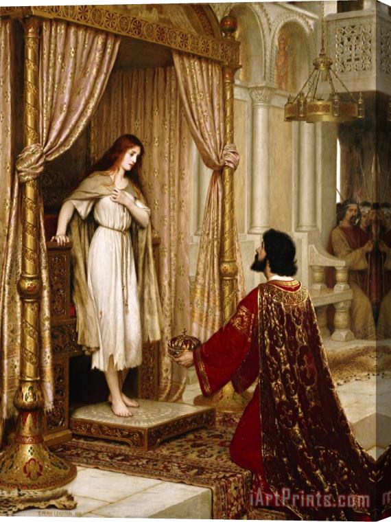 Edmund Blair Leighton The King And The Beggar Maid Stretched Canvas Painting / Canvas Art