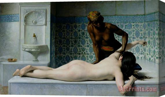 Edouard Debat Ponsan The Massage Stretched Canvas Painting / Canvas Art