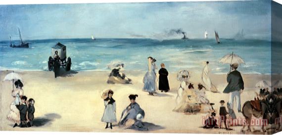 Edouard Manet Beach Scene Stretched Canvas Print / Canvas Art