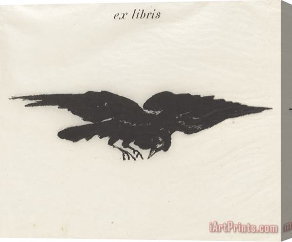 Edouard Manet Flying Raven (book Plate), From Stephane Mallarme's Translation of Edgar Allan Poe's The Raven Stretched Canvas Print / Canvas Art
