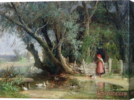 Eduard Heinel The Duck Pond Stretched Canvas Painting / Canvas Art