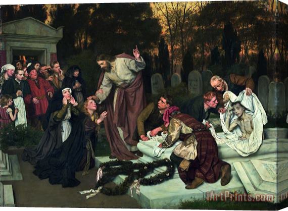 Eduard Von Gebhardt The Raising of Lazarus Stretched Canvas Print / Canvas Art