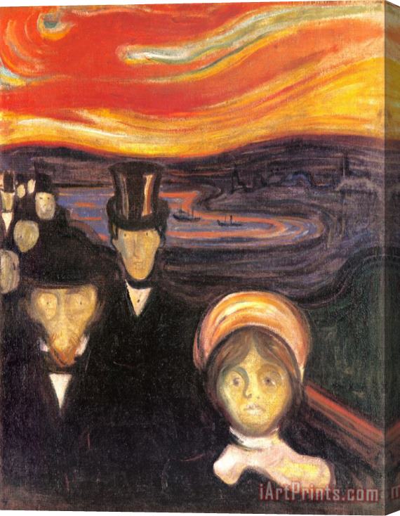 Edvard Munch Anxiety 1894 Stretched Canvas Painting / Canvas Art
