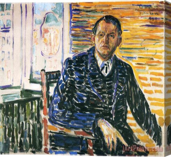 Edvard Munch Self Portrait at Professor Jacobson's Hospital 1909 Stretched Canvas Painting / Canvas Art