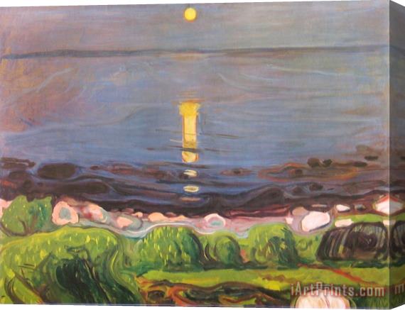 Edvard Munch Summer Night at The Beach Stretched Canvas Print / Canvas Art