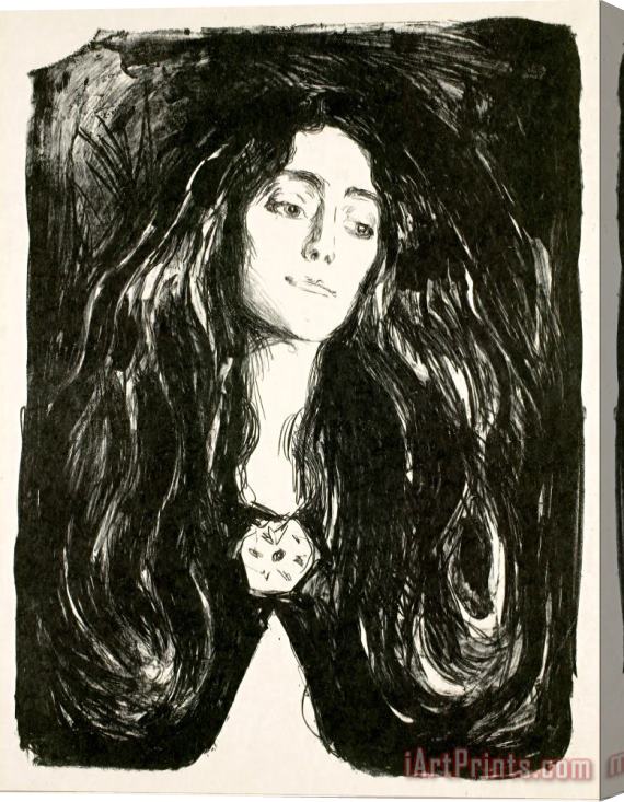 Edvard Munch The Brooch. Eva Mudocci Stretched Canvas Print / Canvas Art