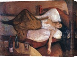 Corkscrew, 1895 Canvas Prints - The Day After 1895 by Edvard Munch