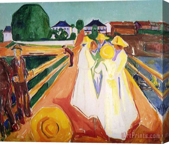 Edvard Munch Women on The Bridge Stretched Canvas Painting / Canvas Art