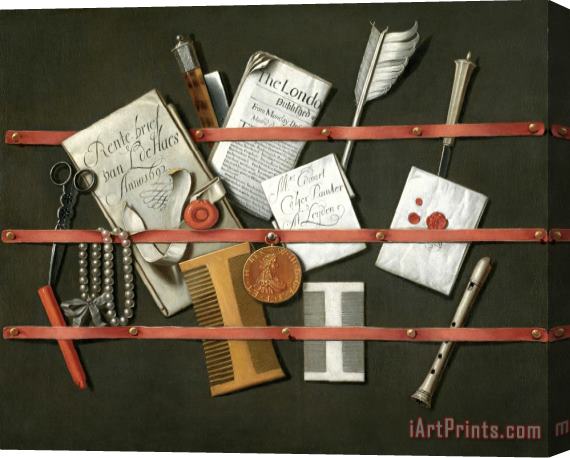Edwaert Collier Still Life: a Letter Rack Stretched Canvas Print / Canvas Art