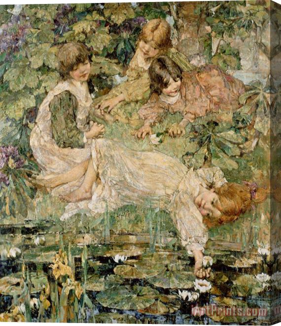 Edward Atkinson Hornel The Pool Stretched Canvas Print / Canvas Art