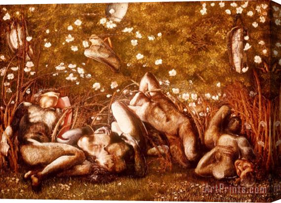 Edward Burne Jones Study for 'the Sleeping Knights' Stretched Canvas Print / Canvas Art
