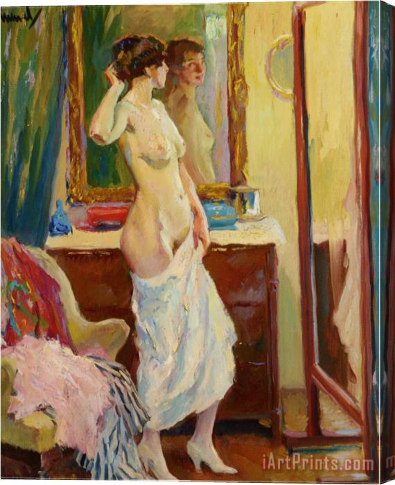 Edward Cucuel The Looking Glass Stretched Canvas Print / Canvas Art