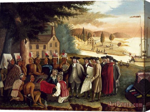 Edward Hicks Penn's Treaty with The Indians Stretched Canvas Print / Canvas Art