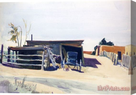 Edward Hopper Adobes And Shed New Mexico Stretched Canvas Print / Canvas Art