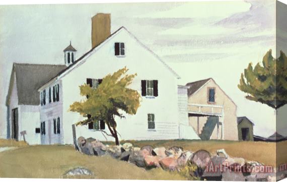 Edward Hopper Farm House At Essex Massachusetts Stretched Canvas Print / Canvas Art