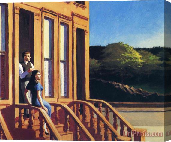 Edward Hopper Sunlight on Brownstones Stretched Canvas Print / Canvas Art