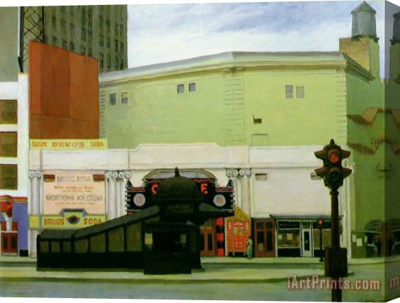 Edward Hopper The Circle Theatre Stretched Canvas Painting / Canvas Art