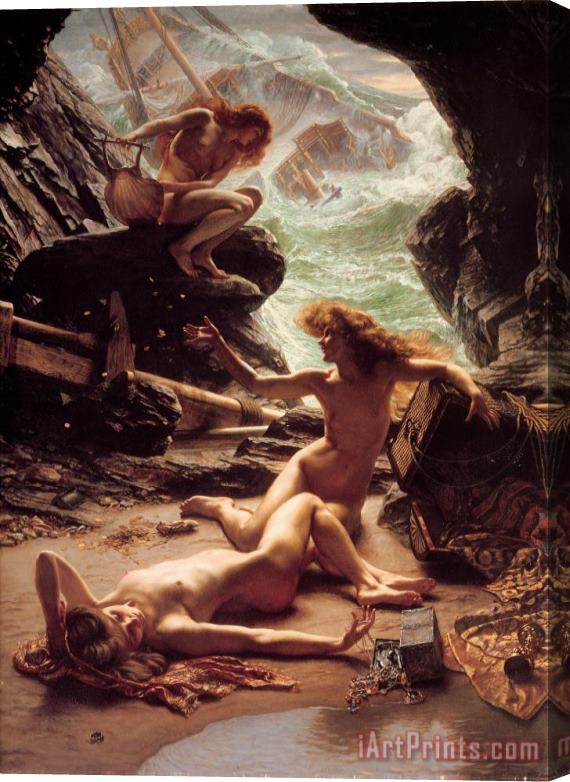 Edward John Poynter The Cave of The Storm Nymphs Stretched Canvas Print / Canvas Art