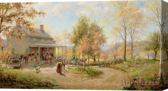 Edward Lamson Henry An October Day Stretched Canvas Print / Canvas Art
