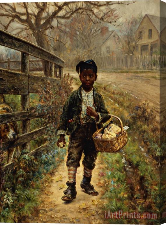 Edward Lamson Henry Protecting The Groceries Stretched Canvas Print / Canvas Art