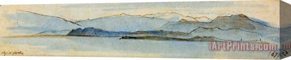 Edward Lear Lago Di Garda Stretched Canvas Print / Canvas Art