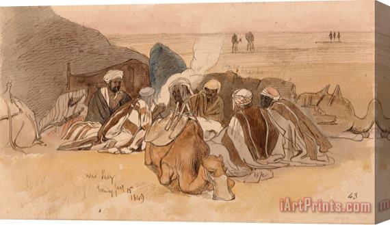Edward Lear Near Suez, Evening, 15 January 1849 (43) Stretched Canvas Print / Canvas Art