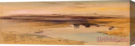 Edward Lear New Harbour, Malta Stretched Canvas Print / Canvas Art