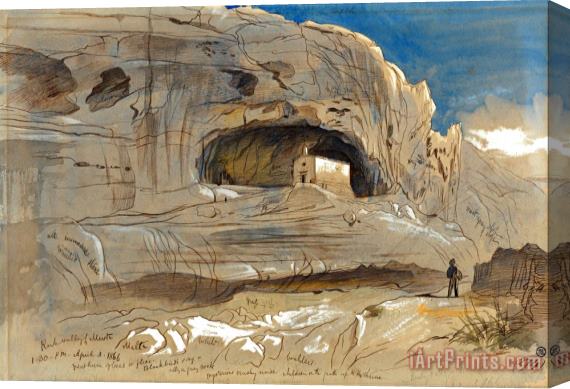 Edward Lear Rocky Valley of Mosta, Malta, 1 30 P.m. (april 3, 1866) Stretched Canvas Print / Canvas Art