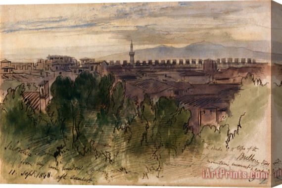 Edward Lear Salonica, From My Room Window, 11 Sept. 1848, After Sunset Stretched Canvas Print / Canvas Art