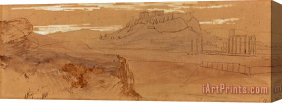 Edward Lear Sketches of Athens Stretched Canvas Print / Canvas Art