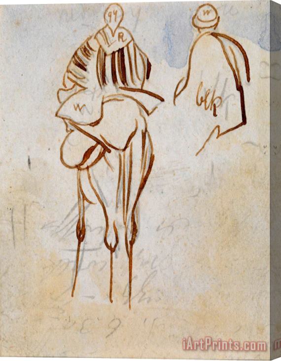Edward Lear Study of an Egyptian Man on a Camel Stretched Canvas Print / Canvas Art