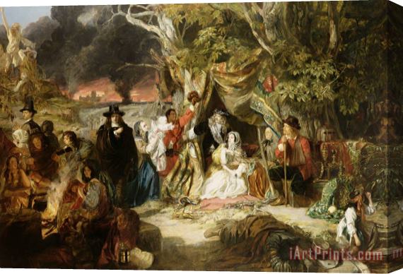 Edward Matthew Ward Highgate Fields During the Great Fire of London in 1666 Stretched Canvas Print / Canvas Art