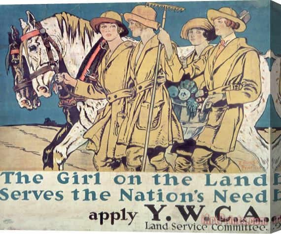 Edward Penfield World War I YWCA poster Stretched Canvas Print / Canvas Art