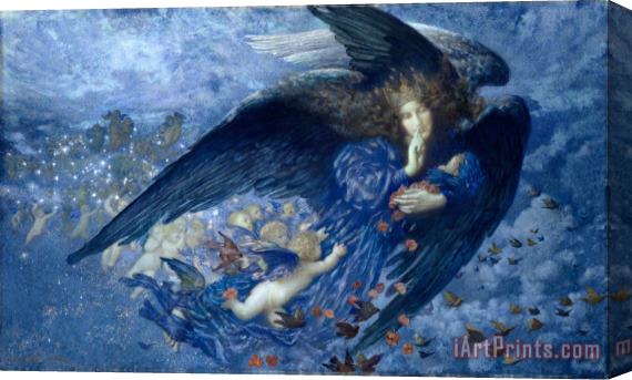 Edward Robert Hughes Night with Her Train of Stars Stretched Canvas Painting / Canvas Art