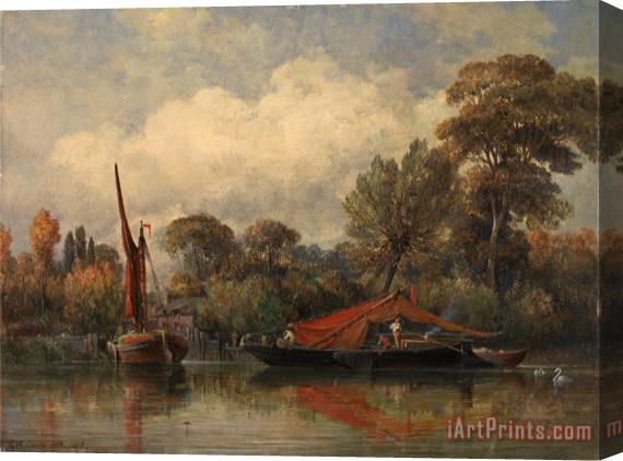 Edward William Cooke Opposite My House at Barnes Stretched Canvas Painting / Canvas Art