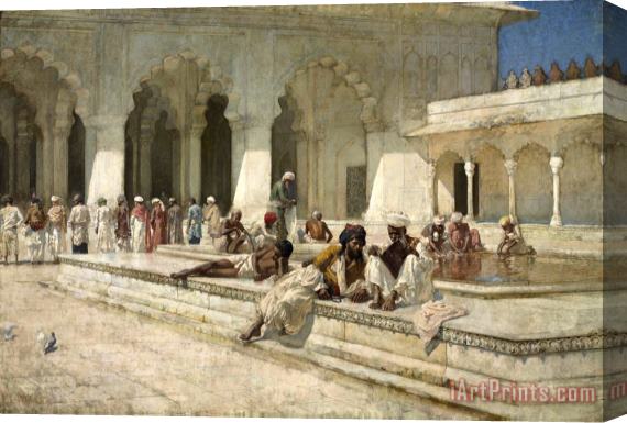 Edwin Lord Weeks The Hour of Prayer at Moti Mushid (the Pearl Mosque), Agra Stretched Canvas Print / Canvas Art