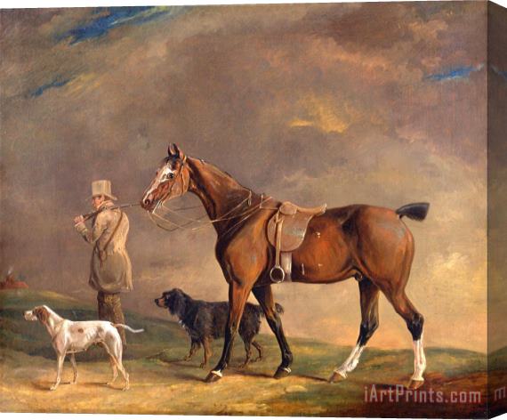 Edwin W. Cooper of Beccles A Sportsman with Shooting Pony And Gun Dogs Stretched Canvas Painting / Canvas Art
