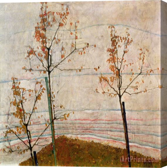 Egon Schiele Autumn Trees Stretched Canvas Painting / Canvas Art