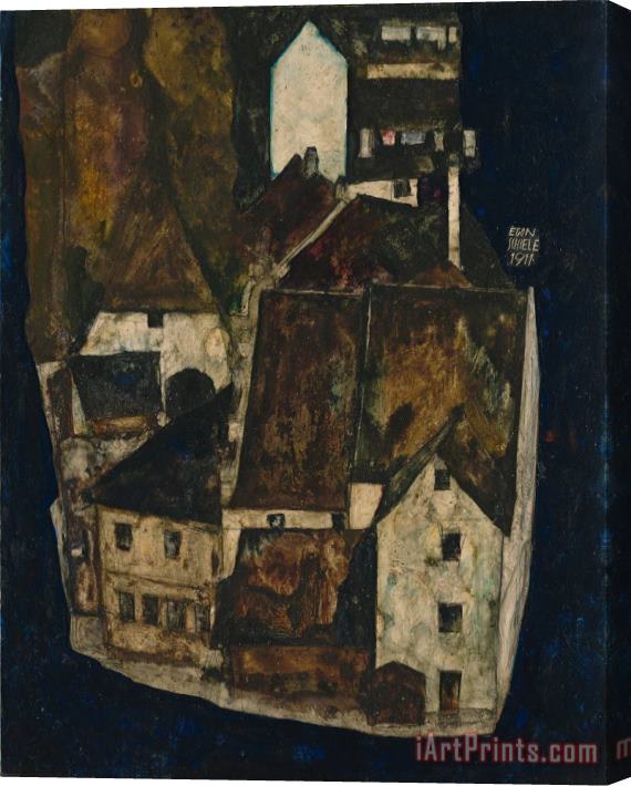 Egon Schiele Dead City III (city on The Blue River Iii) Stretched Canvas Painting / Canvas Art