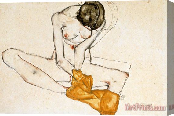 Egon Schiele Female Nude Stretched Canvas Painting / Canvas Art