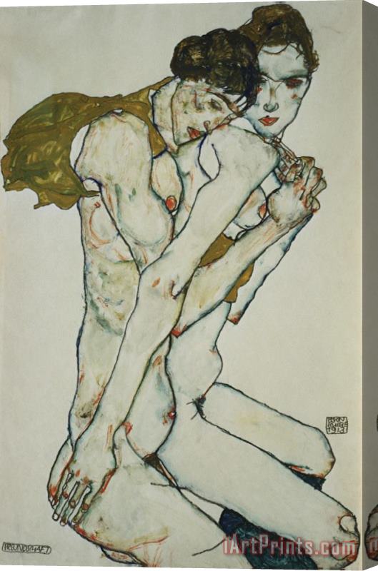 Egon Schiele Friendship Stretched Canvas Print / Canvas Art