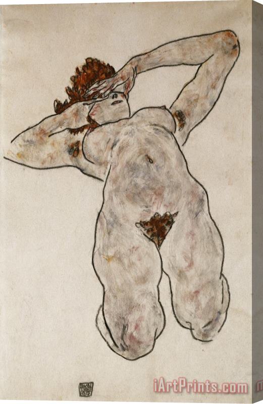 Egon Schiele Nude Lying Down Stretched Canvas Print / Canvas Art