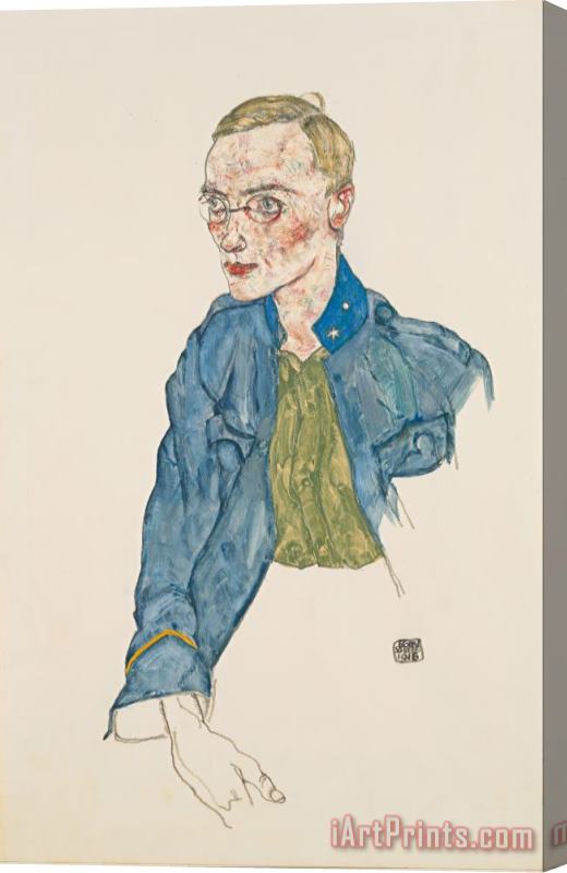 Egon Schiele One Year Volunteer Lance Corporal Stretched Canvas Painting / Canvas Art