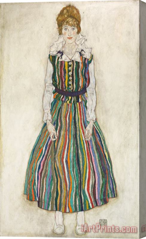 Egon Schiele Portrait of Edith (the Artist's Wife) Stretched Canvas Painting / Canvas Art