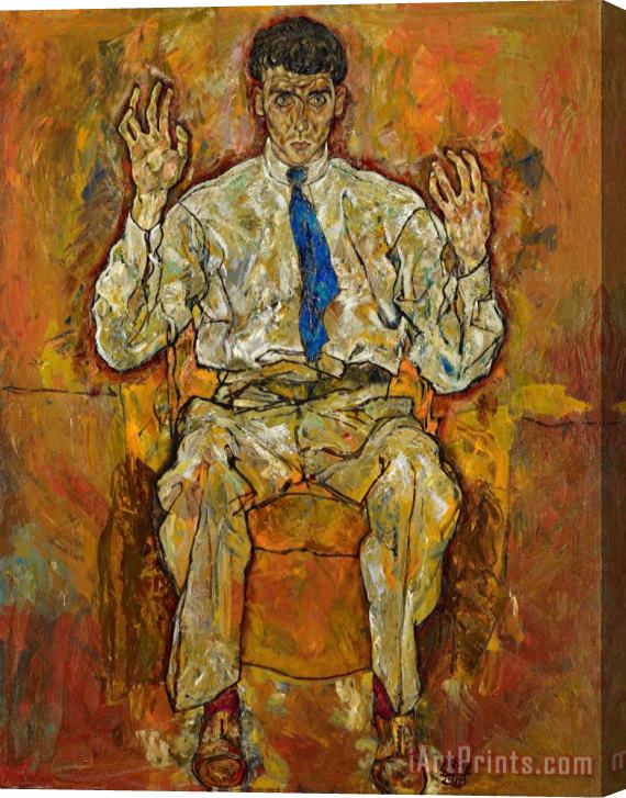 Egon Schiele Portrait of Paris Von Gutersloh (1887 1973) Stretched Canvas Painting / Canvas Art