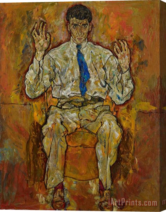 Egon Schiele Portrait Of Paris Von Gutersloh Stretched Canvas Painting / Canvas Art