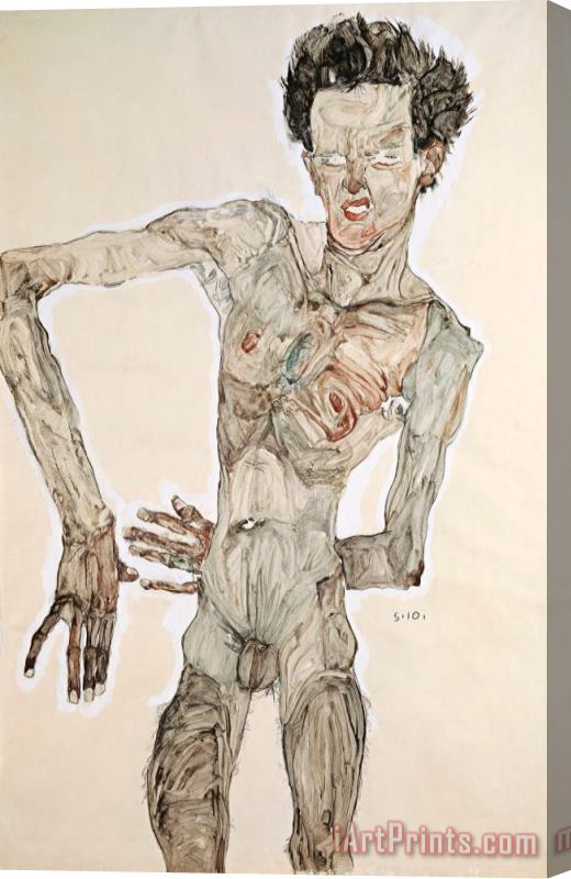 Egon Schiele Self-portrait Stretched Canvas Painting / Canvas Art